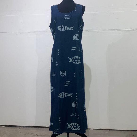 Blue Jay Dresses & Skirts - Vintage Denim sea motif maxi dress